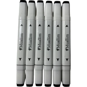 6 Lı Siyah Marker Kalem Seti