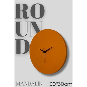 Round Mandalin Model Modern Metal Sıvama Akar Sessiz Mekanizmalı Duvar Saati (30*30CM)!