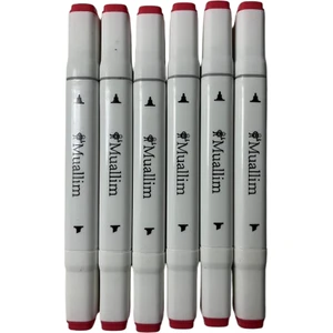 Kırmızı 6'lı Marker Kalem Seti
