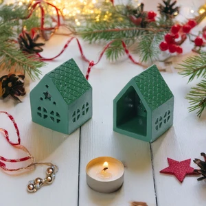 Ev Dekoratif Mumluk 2li Set I  Döküm Seramik Tozu