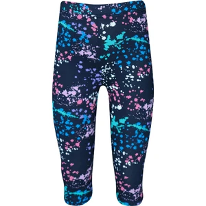 Koyu Lacivert Spray Colors Kız Çocuk Yazlık Desenli Diz Altı Tayt Kapri