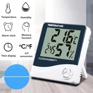 Yeni Masaüstü Duvar Tipi Dijital Termometre Sıcaklık ve Nem Ölçer Masa Saati Alarm