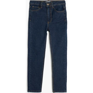 Ayarlanabilir Lastikli Pamuklu Denim Pantolon