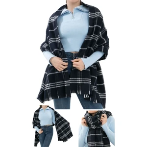 Maruf Shop 1 Adet Kadın Büyük Bedene Uygun Yumuşak Dokulu Kışlık Desenli Atkı Omuz Şalı