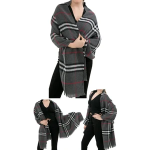 Maruf Shop 1 Adet Kadın Büyük Bedene Uygun Yumuşak Dokulu Kışlık Desenli Atkı Omuz Şalı