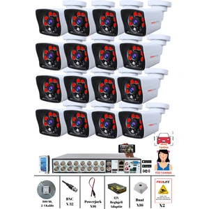 16 Kameralı Yeni Nesil Yüz Tanımalı Insan Yüzü Eşgal Fotoğrafı Çeken 5 Mp Sony Full Hd Ultra Üstün Kalite Güvenlik Kamerası Seti