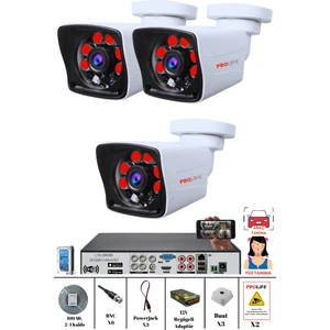 3 Kameralı 5 Mp 1080P Yüz Tanımalı Insan Yüzü Fotoğrafı Çeken Yeni Özellik Full HD Gece Görüşlü Kamera Seti-Ultra Üstün Kalite Ömrü