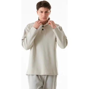 Basic Gömlek Yaka Düğmeli Sweatshirt