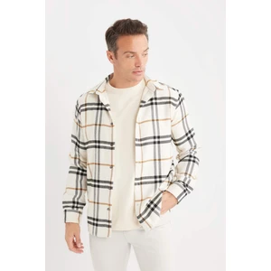 Regular Fit Polo Yaka Kareli Pamuklu Uzun Kollu Gömlek D7554AX24AU