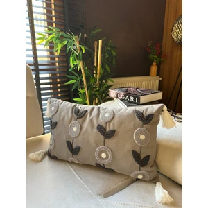 Punch Nakışlı Dikdörtgen Kırlent Kılıfı