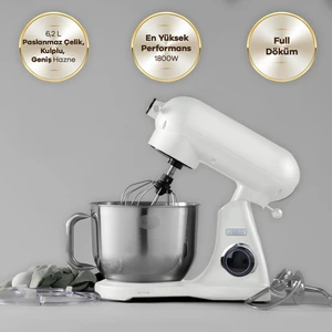 Powercast Chef Döküm Stand Mikser Cream Mutfak Şefi 1800W 6,2 Lt