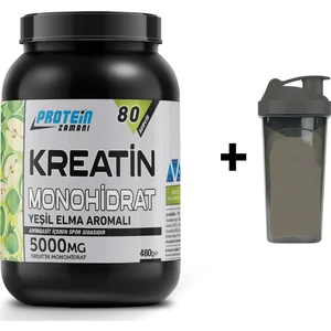 Protein Zamanı Kreatin Monohidrat 480 Gram 80 Servis Yeşil Elma Aromalı Shaker
