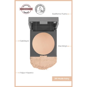 Mat Bitişli Sabitleyici Yoğun Kapatıcı Pudra - Baked Powder 201 Nude Ivory