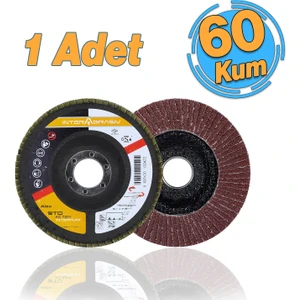 Avuç Içi Taşlama Flap Disk Zımpara Çapı 115 mm 60 Kum Zımparalama Taşı Göbek 22 mm 1 Adet
