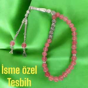 Mga Doğaltaş Doğal Taş Tesbih Gül Kuvars Tesbih Isme Özel Tesbih Kişisel Hediye Özel Doğal Taş Tesbih