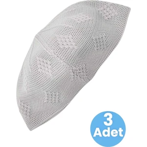 3'lü Dokuma Örgü Desenli Takke Kaliteli Namaz Takkesi