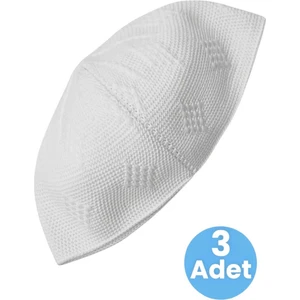 3'lü Dokuma Örgü Desenli Takke Kaliteli Namaz Takkesi