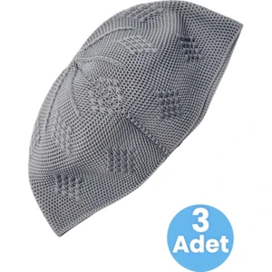 3'lü Dokuma Örgü Desenli Takke Kaliteli Namaz Takkesi