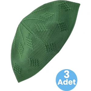 3'lü Dokuma Örgü Desenli Takke Kaliteli Namaz Takkesi