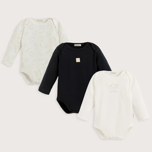 Cool Bear 3'lü Body Set Ekru/lacivert