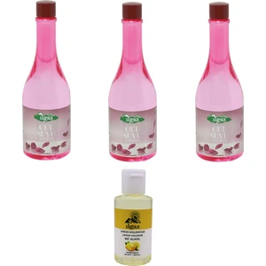 3'lü Doğal Gül Suyu 3X400 ml Gıdaya Eklenebilir Içilebilir Saf Gül Suyu Kolonya Seti