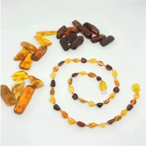 Amber Damla Kehribar Yetişkin Kolye 50 cm Erkek Kadın