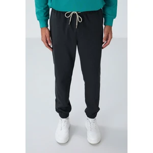 Koyu Gri Yüzeyi Dokulu Standart Fit Erkek Eşofman Alt - 82156