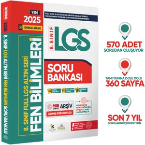 Karakutu Yayınları 2025 8. Sınıf Full Lgs Altın Seri (FULAS) Fen Bilimleri Meb Çıkmış Soru Bankası Modüler Seti Pdf/video Çözüm