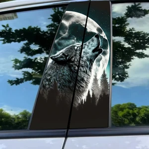 Kurt Sticker Yan Kapı Direk Kaplama 2'li Sol Sağ Takım Yapıştırma Seti