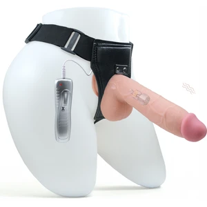 Belden Bağlama Kemerli Strapon Penis Titreşimli Vibratör 22.5cm Realistik Gerçekçi Büyük Kalın Vantuzlu Dildo Yapay Erkek Penisleri Yetişkin Kadın Erkek Kullanımı için Cinsel Fantezi Oyuncakları