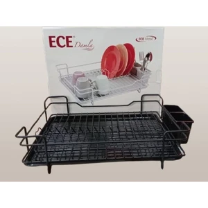 Siyah Metal Damla Tabaklık Bulaşıklık Ece Metal Tabaklık 46 X 37 X 11,5 Cm