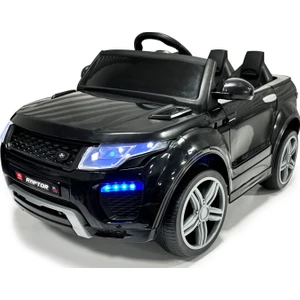 Akar Raptor 12V Akülü Jeep Siyah – Çift Motor, LED Far ve Uzaktan Kumandalı
