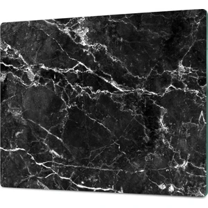 Ortakçı Design Siyah Mermer Desenli Temperli Cam Kesme Tahtası - Cam Kesme Tablası 20*30 Cm