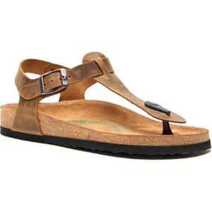 /  Gerda - Deri Sandalet ( Taba Yağlı Deri )