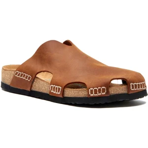 /  Trudi - Deri Sabo Terlik ( Kahverengi Yağlı Deri )