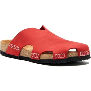 /  Trudi - Deri Sabo Terlik ( Kırmızı Nubuk Deri )