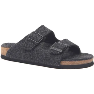 /  Bali-W - Yün Çift Bantlı Ev Terliği ( Koyu Gri Yün )