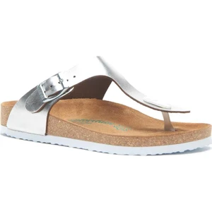 /  Aliz - Deri Parmak Arası Terlik ( Gümüş Baskılı Deri )