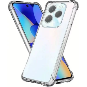 Kzy Infinix Hot 40 Kapak ile Uyumlu Kamera Korumalı Airbag Antishock Köşe Korumalı Şeffaf Silikon Kılıf