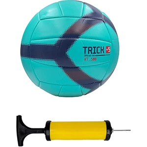Pompa Hediyeli Voleybol Topu Dikişli Turkuaz 5 Numara