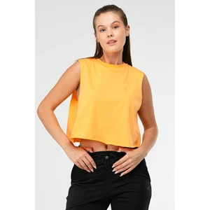 Oranj Regular Basic  Pamuk Bisiklet Yaka Kolsuz Crop Kadın Atlet SF0749