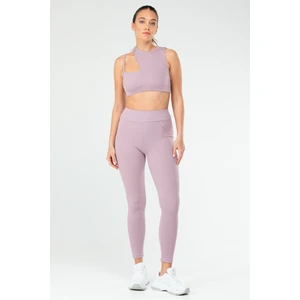 Pudra Slim Fit Yüksek Bel Toparlayıcı Kadın Tayt Takım SB0849