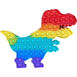 Pop It Push Bubble Fidget Popit Duyusal Dinozor Gökkuşağı Renkli 28 cm