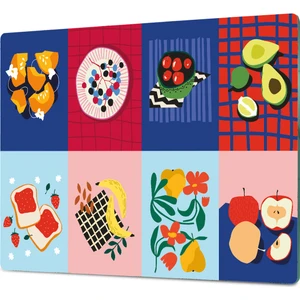 Ortakçı Design Modern Karma Desenli Temperli Cam Kesme Tahtası - Cam Kesme Tablası 25*35 Cm