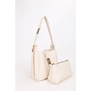 Gold Kilit Detay Aksesuarlı Ayarlanabilir Kilit Askılı El Kol ve Omuz Çantası