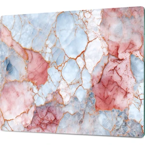 Ortakçı Design Pembe Mermer Desenli Temperli Cam Kesme Tahtası - Cam Kesme Tablası 30*40 Cm