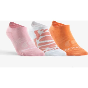 Artengo Tenis Çorabı - Kısa Konç - 3 Çift - Desenli Turuncu/Pembe - Artengo RS 160