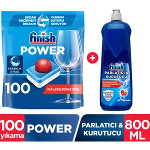 Hepsi Bir Arada Bulaşık Makinesi Deterjanı Tableti  100 Yıkama + Finish Bulaşık Makinesi Parlatıcısı 800 ml