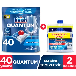 Quantum Bulaşık Makinesi Deterjanı Tableti 80 Yıkama + Makine Temizleyici 2x250ml