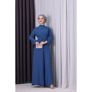 Neşeli Butik Kadın Petrol Kuşaklı Gül Detaylı Salaş Tulum NMS003